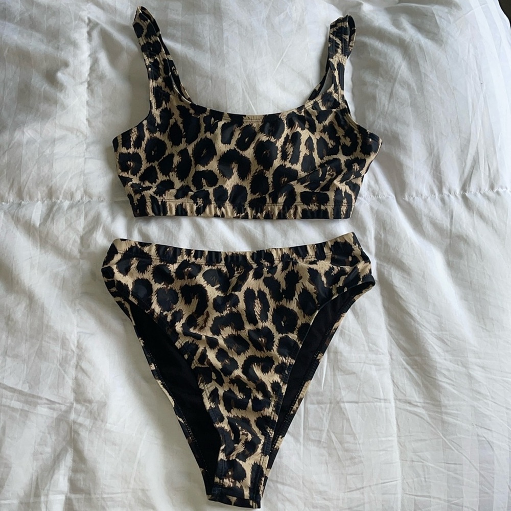 High Waisted Leopard Bikini